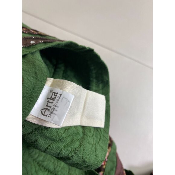 Artka Womens Green Brown Peasant Tiered Ruffle Skirt size Medium Lagenlook Artsy - Picture 4 of 14